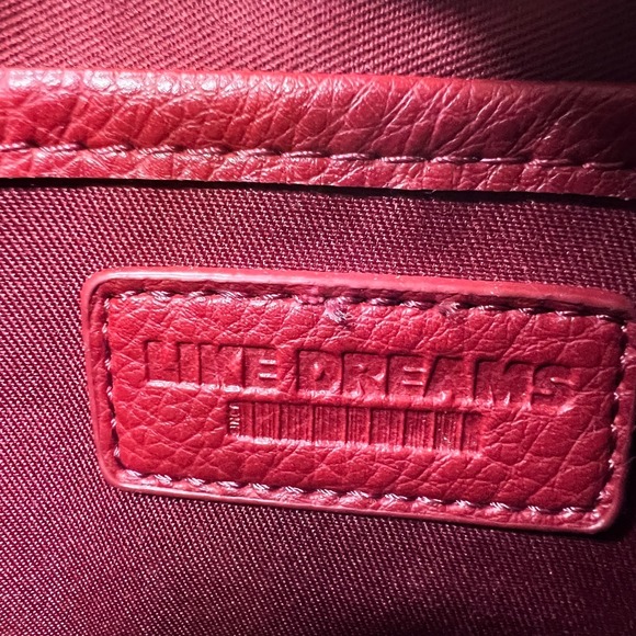 Like Dreams Crescent Hobo Shoulder Bag Red Pebbled Faux Leather Y2K - Picture 8 of 11